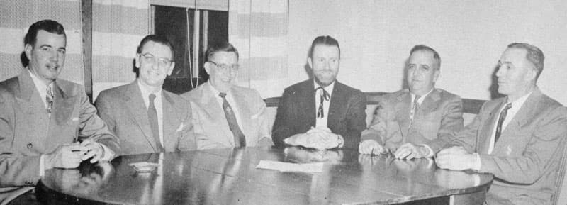 Members of the Maroa school board in 1954